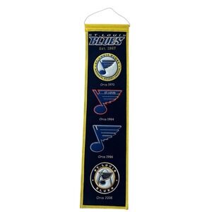 St Louis Blues NHL Evolution Heritage Banner 8x32 Inch Embroidered Wool Hockey